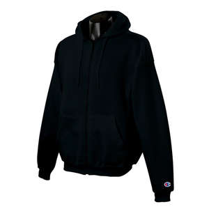 Champion 9 oz 50/50 Full Zip Hooded Fleece - Dark/Color Black