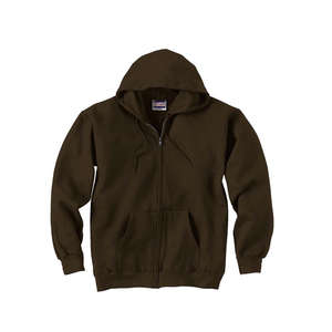 Hanes 10 oz 90/10 Ultimate Cotton Printpro Full Zip Hood - Dark/Color Chocolate, Dark