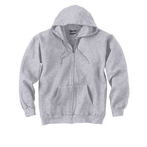 Hanes 10 oz 90/10 Ultimate Cotton Printpro Full Zip Hood - Light/Heather Gray, Ash