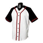 Promotional Adult T-Shirts - Champion Button Front Baseball Jersey With Raglan Sleeves and Braid Trim - White/Neutral