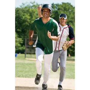 Champion Pieced Mesh Button-Front Baseball Jersey - Dark/All