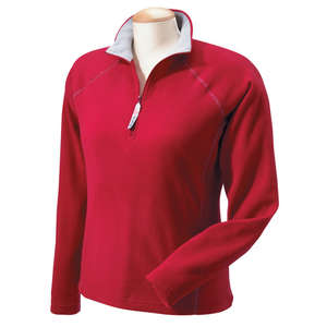 Custom Promotional Chestnut Hill Womens Quarter-Zip Micro 100 Lightweight Fleece Jacket - Dark/All