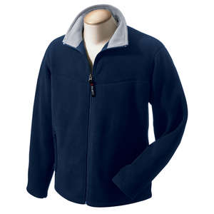 Chestnut Hill Unisex Polartec Full-Zip Microfleece Jacket - Dark/All Blue, True Navy/Steel, Stainless