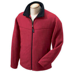 Chestnut Hill Unisex Polartec Full-Zip Microfleece Jacket - Dark/All Red, Cherry/Black