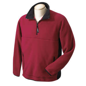 Chestnut Hill Unisex Polartec Quarter-Zip Jacket - Dark/All Red, Cherry/Black