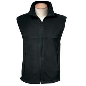 Chestnut Hill Unisex Microfleece Full Zip Vest - Dark/All Black