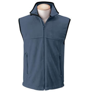 Chestnut Hill Unisex Microfleece Full Zip Vest - Dark/All Blue, New Navy