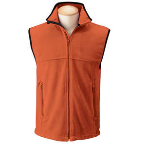 Chestnut Hill Unisex Microfleece Full Zip Vest - Dark/All Orange, Sienna