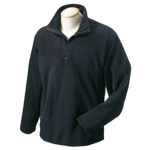 Chestnut Hill Unisex Microfleece Quarter-Zip Pullover - Dark/All Black