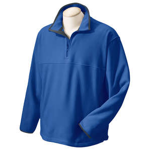Chestnut Hill Unisex Microfleece Quarter-Zip Pullover - Dark/All Blue, True Royal