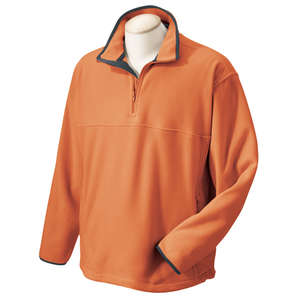 Chestnut Hill Unisex Microfleece Quarter-Zip Pullover - Dark/All Orange, Sienna