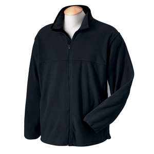 Chestnut Hill Mens Microfleece Full-Zip Jacket - Dark/All Black