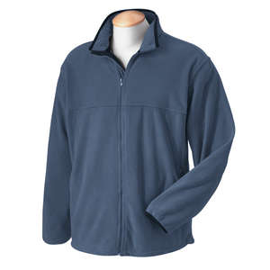 Chestnut Hill Mens Microfleece Full-Zip Jacket - Dark/All Blue, New Navy