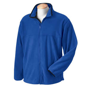 Chestnut Hill Mens Microfleece Full-Zip Jacket - Dark/All Blue, True Royal