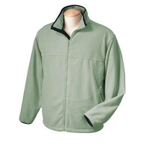 Chestnut Hill Mens Microfleece Full-Zip Jacket - Dark/All Green, Cactus