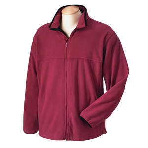 Chestnut Hill Mens Microfleece Full-Zip Jacket - Dark/All Merlot