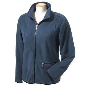 Chestnut Hill Womens Microfleece Full-Zip Jacket - Dark/All Blue, New Navy