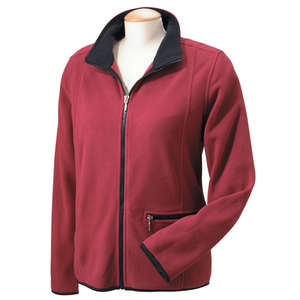 Chestnut Hill Womens Microfleece Full-Zip Jacket - Dark/All Merlot