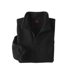 Harriton Mens Full-Zip Fleece - Dark/All Black