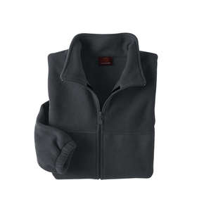 Harriton Mens Full-Zip Fleece - Dark/All Charcoal