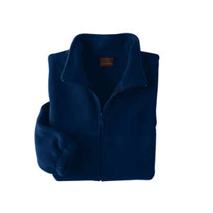 Harriton Mens Full-Zip Fleece - Dark/All Blue, Navy