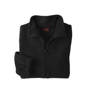 Harriton Womens Full-Zip Fleece - Dark/All Black