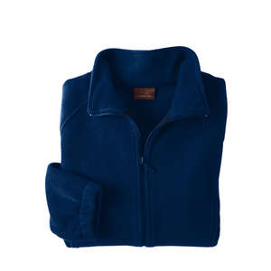 Harriton Womens Full-Zip Fleece - Dark/All Blue, Navy