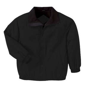 Harriton Unisex Fleece Lined Nylon Jacket - Dark/All Black/Black