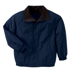 Harriton Unisex Fleece Lined Nylon Jacket - Dark/All Blue, Navy/Black