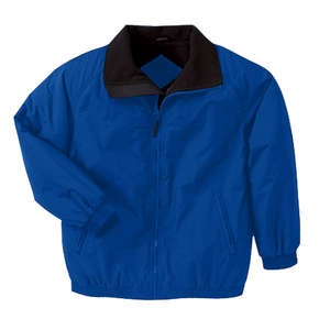 Harriton Unisex Fleece Lined Nylon Jacket - Dark/All Blue, True Royal/Black