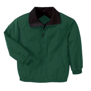 Harriton Unisex Fleece Lined Nylon Jacket - Dark/All Green, Hunter/Black