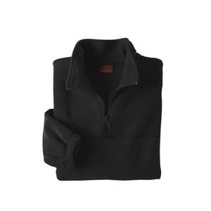 Harriton Unisex 1/4-Zip Fleece Pullover - Dark/All Black