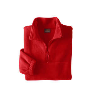 Harriton Unisex 1/4-Zip Fleece Pullover - Dark/All Red