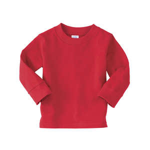 Rabbit Skins Toddler Long Sleeve Tee - Dark/Color Red