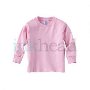 Rabbit Skins Toddler Long Sleeve Tee - Dark/Color Pink