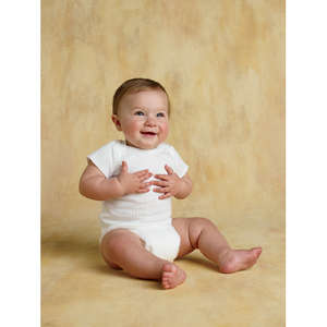Rabbit Skins Infant Lap Shoulder Tee - White/Neutral
