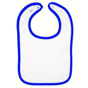 Rabbit Skins Infant Snap Bib - Dark/All White/Blue, Royal