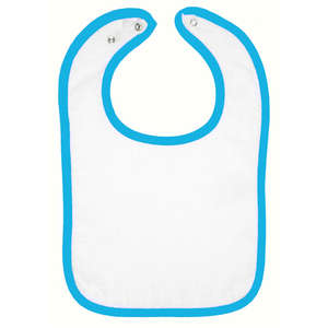 Rabbit Skins Infant Snap Bib - Dark/All White/Turquoise