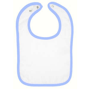 Rabbit Skins Infant Snap Bib - Dark/All White/Blue, Light