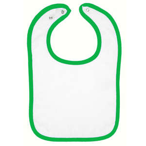 Rabbit Skins Infant Snap Bib - Dark/All White/Green, Kelly