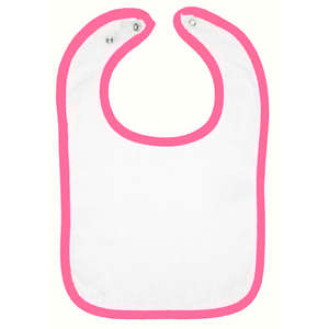 Rabbit Skins Infant Snap Bib - Dark/All White/Raspberry
