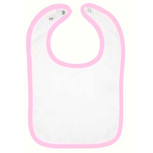 Rabbit Skins Infant Snap Bib - Dark/All White/Pink