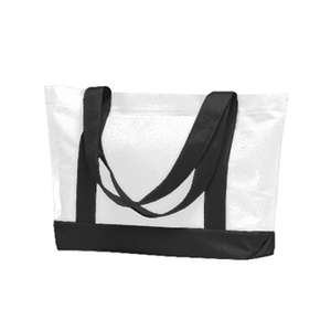 Custom Promotional Harriton Contrast Handle Tote Bag - Dark/All