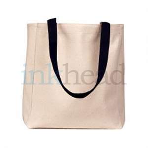 Harriton Canvas Tote - White/Neutral (8 oz)