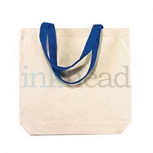 Harriton Canvas Tote with Contrasting Handles - Dark/All