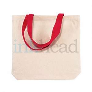 Harriton Canvas Tote with Contrasting Handles - Dark/All