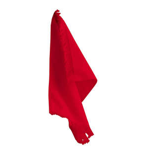 Anvil Fringed Fingertip Towel - Dark/Color Red