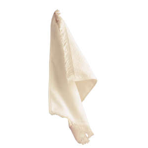 Anvil Fringed Fingertip Towel - White/Neutral