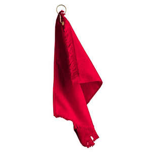 Anvil Fingertip Towel with Grommet - Dark/Color Red