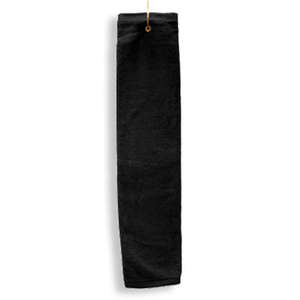 Anvil Tri-Fold Hemmed Hand Towel with Grommet - Dark/Color Black